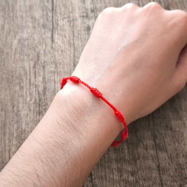 Pulsera 7 nudos roja 3
